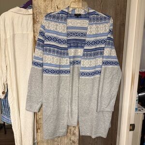 Talbots Blue and Gray Knit Cardigan